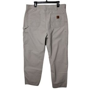 Carhartt Mens 38x34 Loose Fit Canvas Carpenter Jeans 100% Cotton B151-Tan #14806